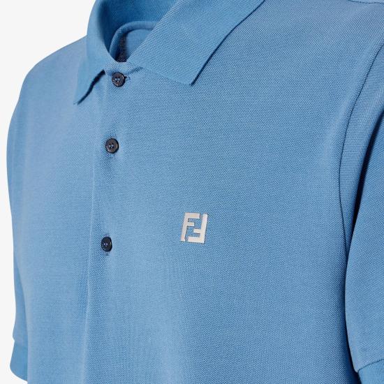 25SS 펜디 FF 메탈 피케 폴로 티셔츠 FY0985AUA5F0U6K Light Blue - FENDI