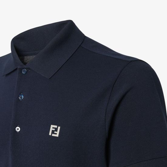 25SS 펜디 FF 메탈 피케 폴로 티셔츠 FY0985AUA5F0QB0 blue - FENDI