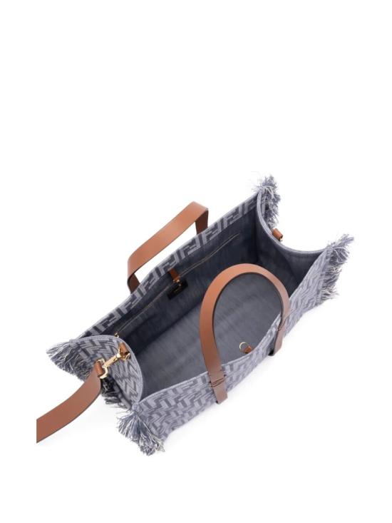 25SS 펜디 데님 이펙트 FF 자카드 썸머 토트백 8BH435AUT4F1SXQ blue - FENDI