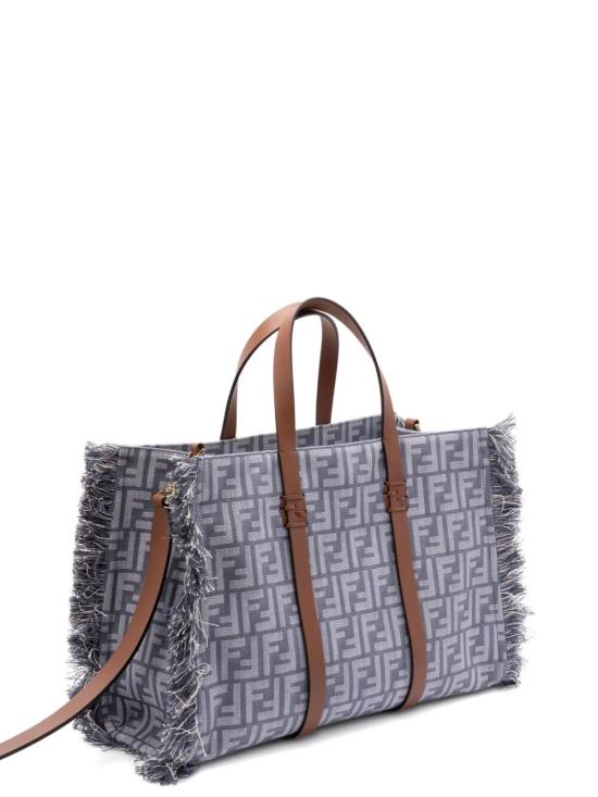 25SS 펜디 데님 이펙트 FF 자카드 썸머 토트백 8BH435AUT4F1SXQ blue - FENDI