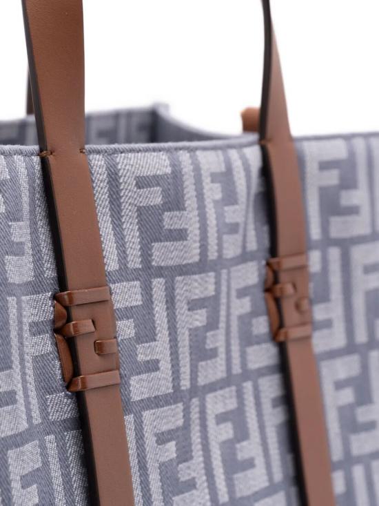 25SS 펜디 데님 이펙트 FF 자카드 썸머 토트백 8BH435AUT4F1SXQ blue - FENDI