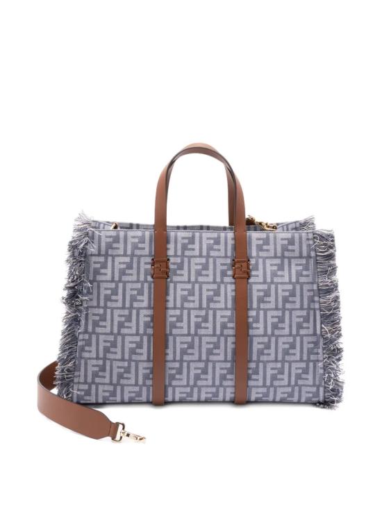 25SS 펜디 데님 이펙트 FF 자카드 썸머 토트백 8BH435AUT4F1SXQ blue - FENDI