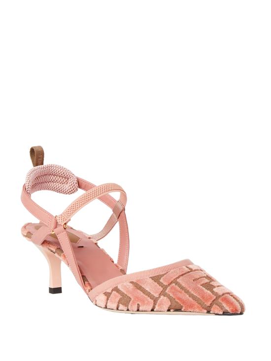 25FW 펜디 콜리브리 라이트 FF 패브릭 미디움 힐 슬링백 8J8362AOTPF1TPJ Pink - FENDI