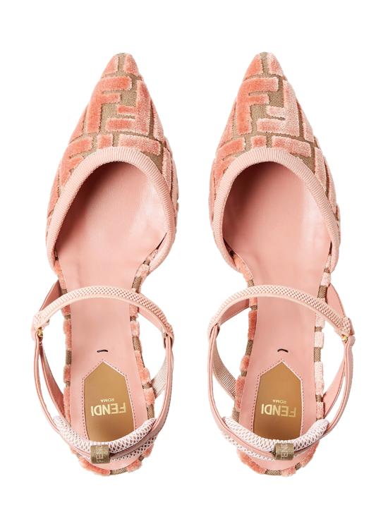 25FW 펜디 콜리브리 라이트 FF 패브릭 미디움 힐 슬링백 8J8362AOTPF1TPJ Pink - FENDI