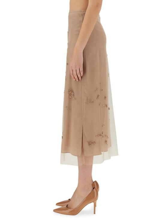  펜디 자수 튤 스커트 FQ7647AUP0F0QA6 Pink - FENDI