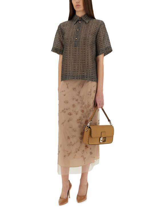  펜디 자수 튤 스커트 FQ7647AUP0F0QA6 Pink - FENDI