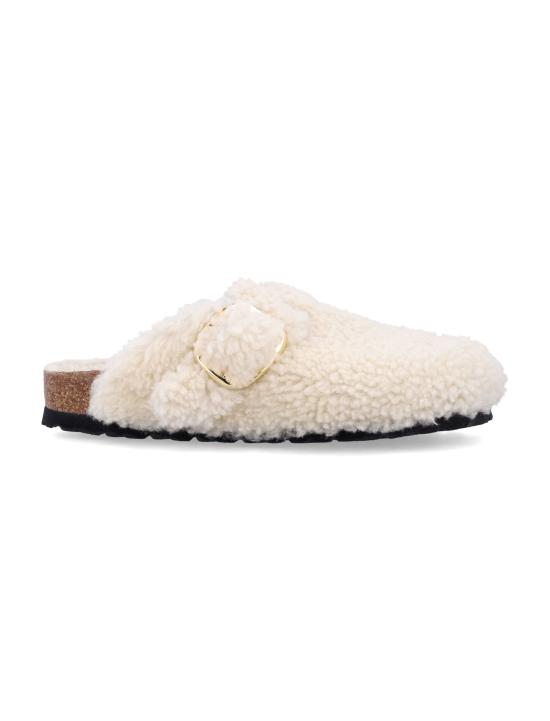 25FW 버켄스탁 BOSTON 보스톤 빅버클 테디 시어링 뮬 1025664 EGGSHELL EGG SHELL