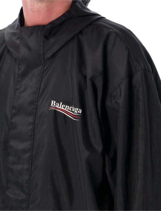 25FW 발렌시아가 로고 레인 자켓 839088TSO35 1000 BLACK - BALENCIAGA