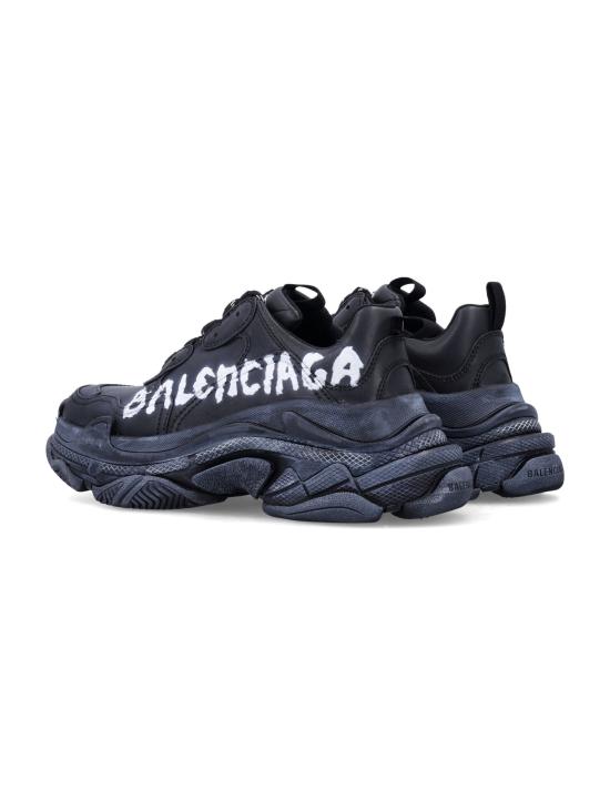25FW 발렌시아가 트리플 S 페인트 스니커즈 524039WTSPL 1090 BLACK WHITE - BALENCIAGA