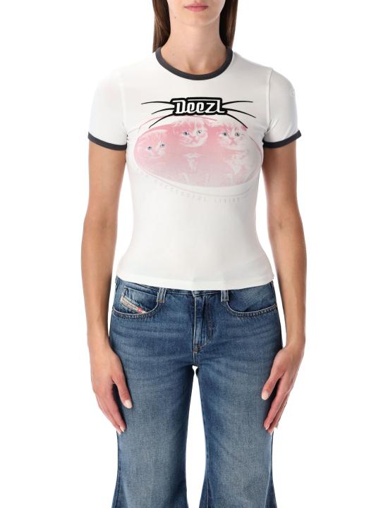 25FW 디젤 반팔 티셔츠 A196550HQAH 100 WHITE