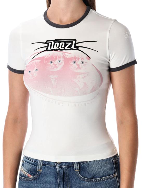 25FW 디젤 반팔 티셔츠 A196550HQAH 100 WHITE - DIESEL