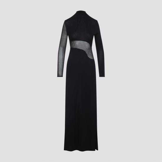25FW 알라이아 미디 원피스 AA9R2801K061B 995 BLACK - ALAIA