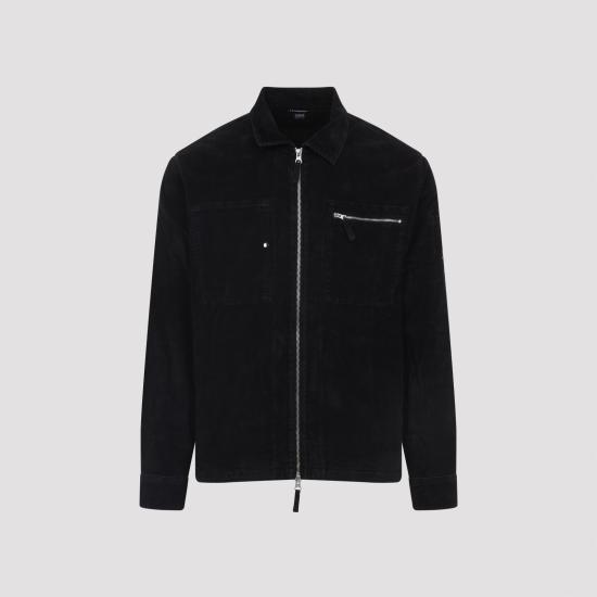25FW 씨피 컴퍼니 렌즈 와펜 코드로이 집업 오버셔츠 19CMOS097A006410O 999 BLACK - C.P. COMPANY