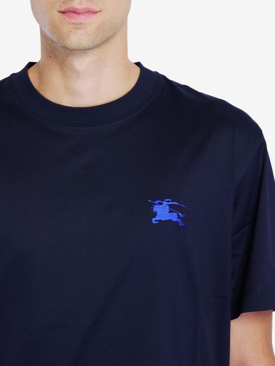  버버리 EKD 자수 반팔 티셔츠 8091396 A1222 BLUE - BURBERRY