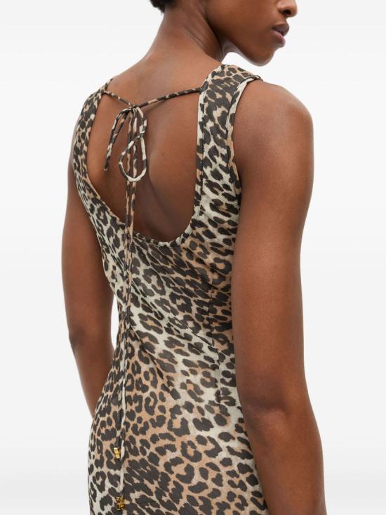 25FW 가니 미디 원피스 W0436943 LEOPARD - GANNI