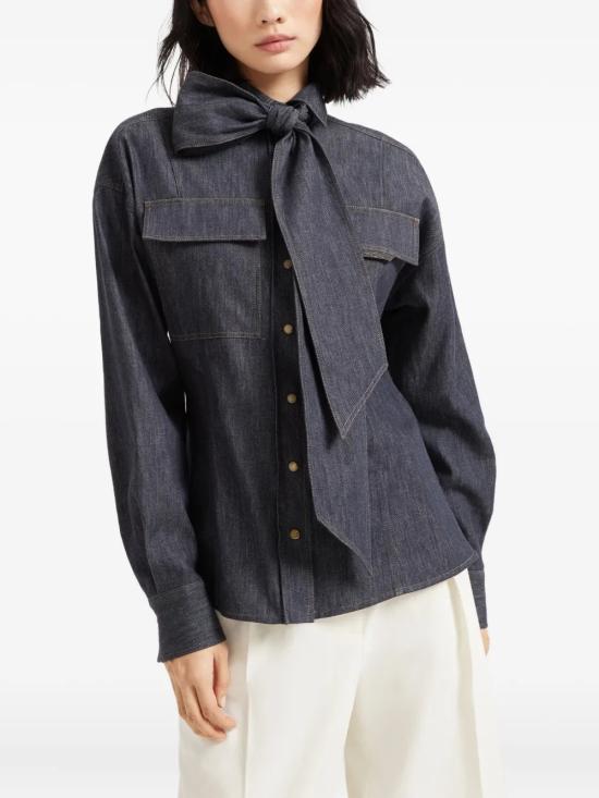 25FW 브루넬로 쿠치넬리 셔츠 MA792MY506C001 Blue - BRUNELLO CUCINELLI