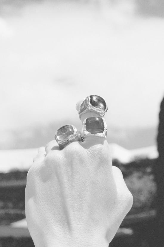  시무에로 반지 보야 링 실버/브라운