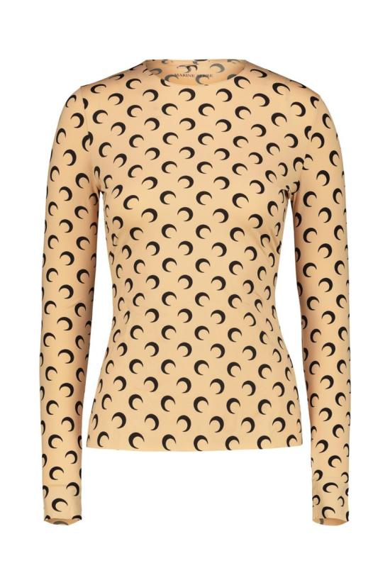  마린세르 크레센트 문 프린트 긴팔 티셔츠 WTS006ACJER0001 Beige
