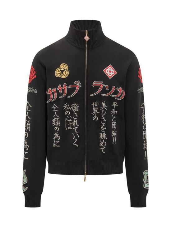 25FW 카사블랑카 봄버 자켓 MAW25KW111901 EMBROIDERY Black