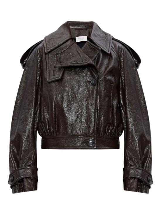 25FW 스포트막스 가죽 자켓 2522086063600 002 BROWN