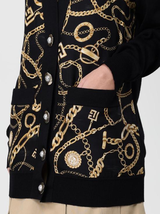 25FW 발망 가디건 FF1KO004KI62 EAD Black - BALMAIN