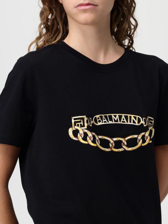 25FW 발망 반팔 티셔츠 FF1EF004GE97 EAD Black - BALMAIN