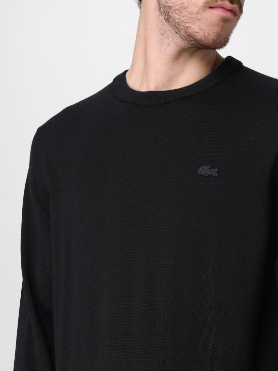 25FW 라코스테 메리노울 크루넥 스웨터 AH1969 031 Black - LACOSTE
