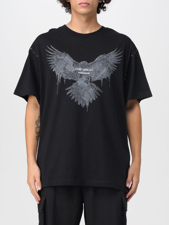 25FW 저스트까발리 반팔 티셔츠 79OAHE05CJ110 899 Black