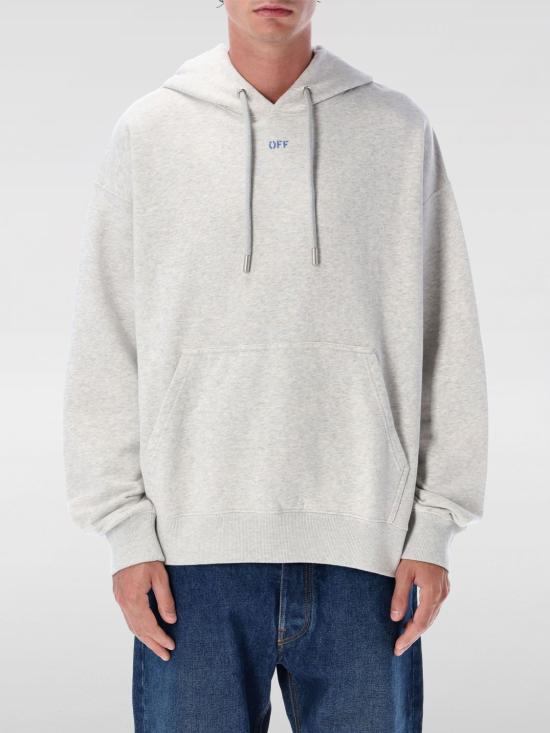 25FW 오프화이트 스텐실 에로우 스케이트 후드 티셔츠 OMBB085F25FLE00H 0846 Grey