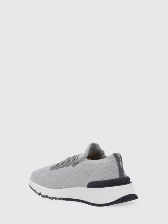 25FW 브루넬로 쿠치넬리 코튼 니트 세미 폴리쉬드 카프스킨 러너 MZUPMBO252 CB308 Grey - BRUNELLO CUCINELLI