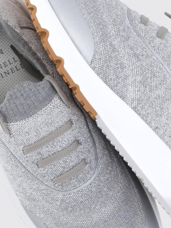 25FW 브루넬로 쿠치넬리 히트 본디드 디테일 테크노 코튼 니트 러너 스니커즈 MZUEHRO342 CRG32 Grey - BRUNELLO CUCINELLI