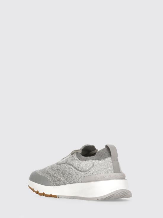 25FW 브루넬로 쿠치넬리 히트 본디드 디테일 테크노 코튼 니트 러너 스니커즈 MZUEHRO342 CRG32 Grey - BRUNELLO CUCINELLI