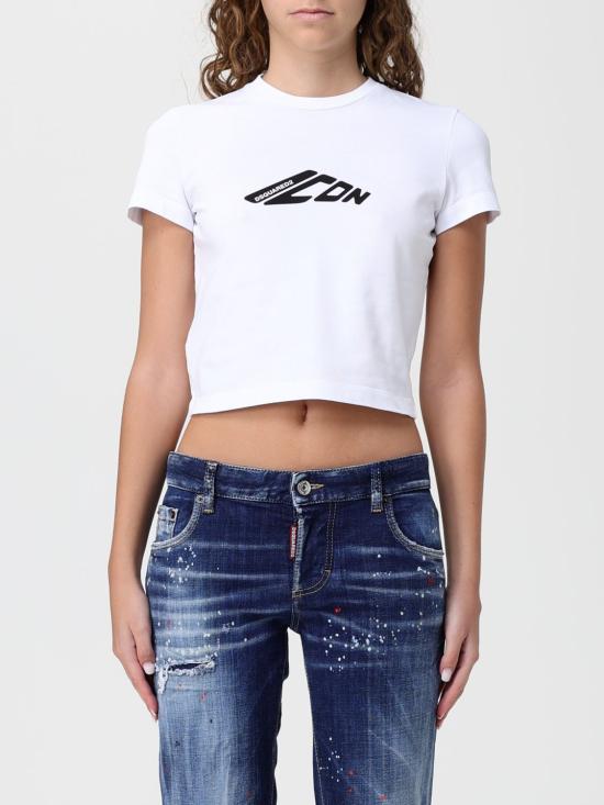 25FW 디스퀘어드2 반팔 티셔츠 S80GC0080D20033 100 White