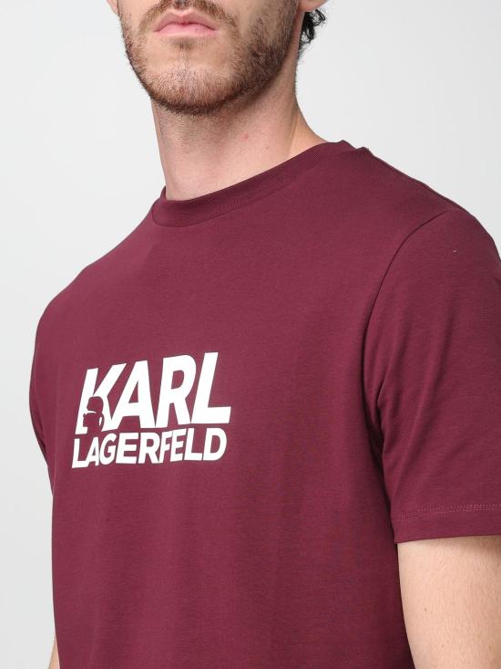26SS 칼라거펠트 반팔 티셔츠 755087554235 380 Burgundy - KARL LAGERFELD