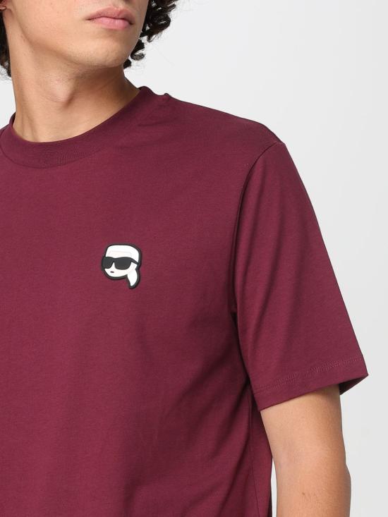 26SS 칼라거펠트 반팔 티셔츠 755710554224 380 Burgundy - KARL LAGERFELD