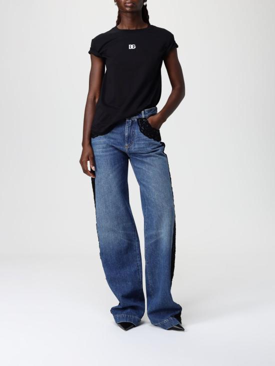 25FW 돌체앤가바나 반팔 티셔츠 F8V42ZGDCYE N0000 Black - DOLCE & GABBANA