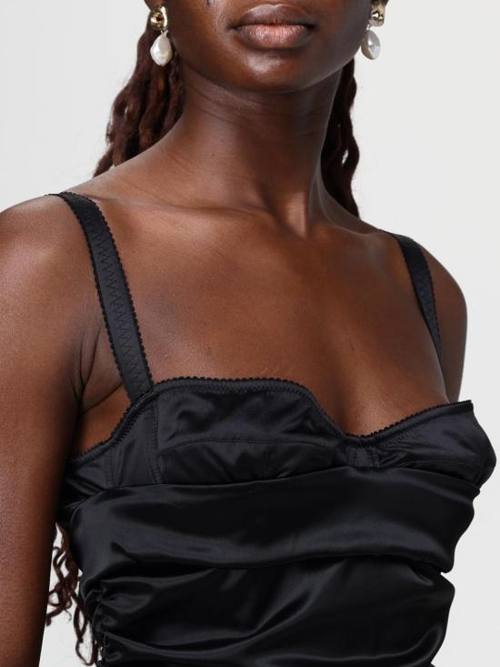 26SS 돌체앤가바나 스트레치 새틴 드레스 F6TVPTFURAD N0000 Black - DOLCE & GABBANA