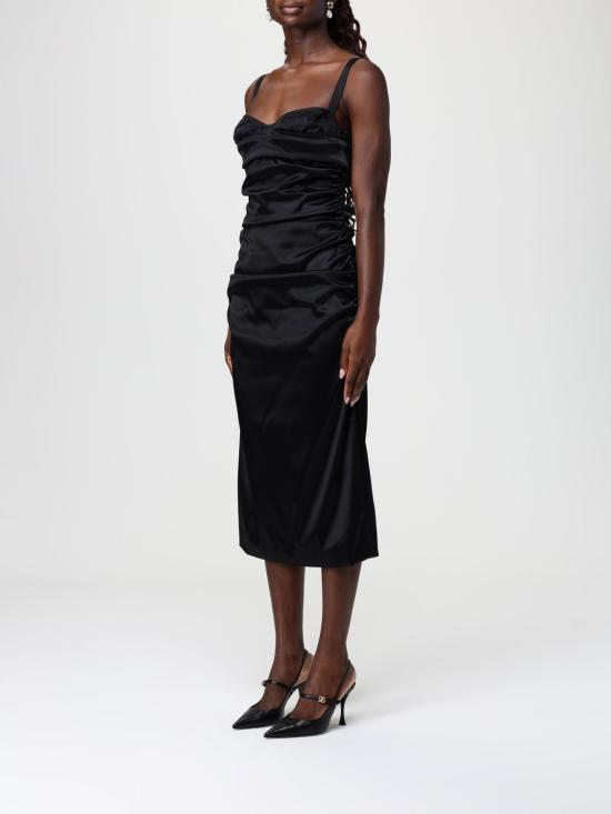 26SS 돌체앤가바나 스트레치 새틴 드레스 F6TVPTFURAD N0000 Black - DOLCE & GABBANA