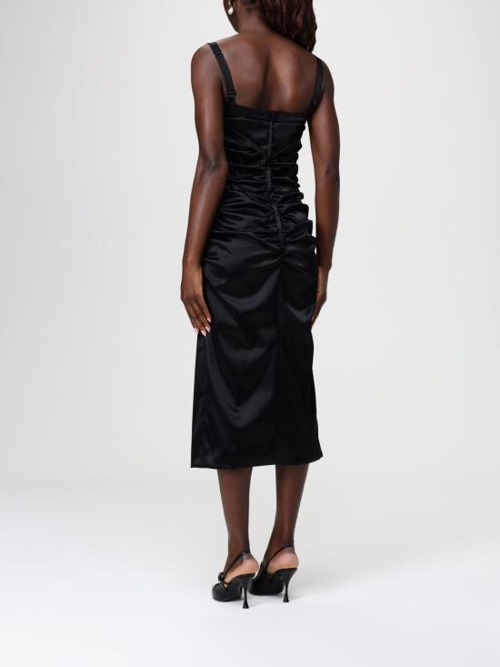 26SS 돌체앤가바나 스트레치 새틴 드레스 F6TVPTFURAD N0000 Black - DOLCE & GABBANA