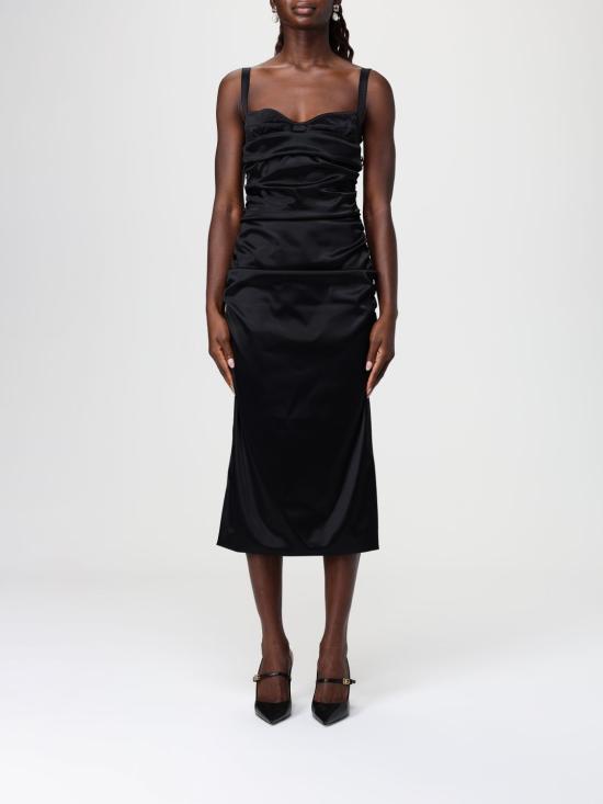 26SS 돌체앤가바나 스트레치 새틴 드레스 F6TVPTFURAD N0000 Black