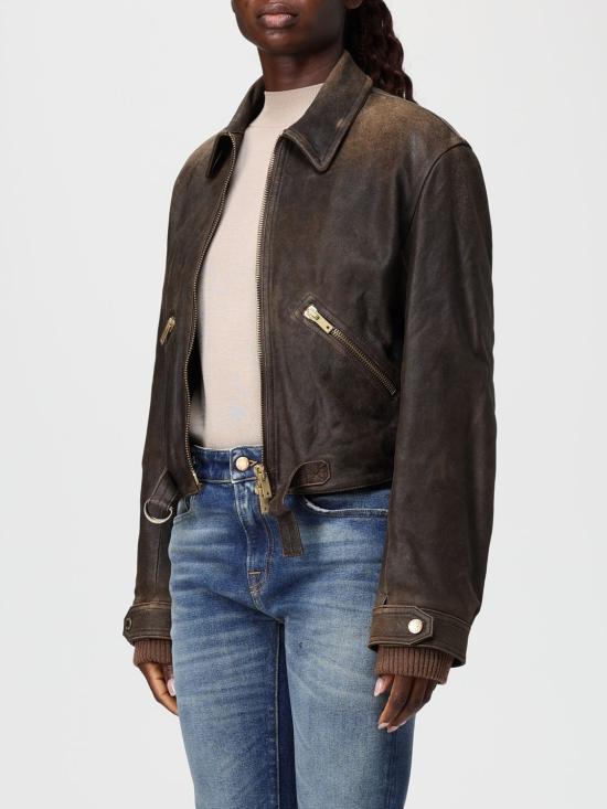 25FW 골든구스 가죽 자켓 GWP02376P00216590108 Dark - GOLDEN GOOSE