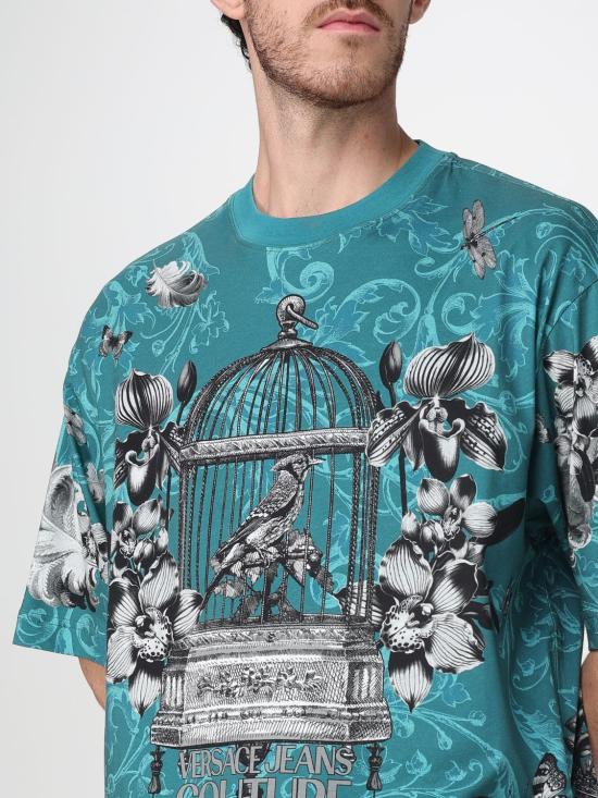 25FW 베르사체 반팔 티셔츠 79GAH6XCJS506 U20 Water - VERSACE