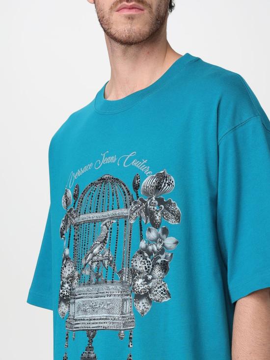 25FW 베르사체 반팔 티셔츠 79GAHP08CJ01P 296 Green - VERSACE