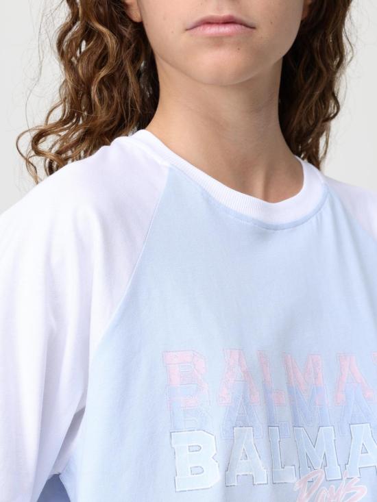 25FW 발망 반팔 티셔츠 FF1EE090BD03 SNW Sky - BALMAIN