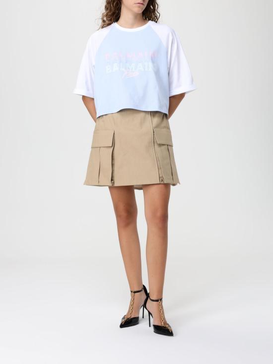 25FW 발망 반팔 티셔츠 FF1EE090BD03 SNW Sky - BALMAIN