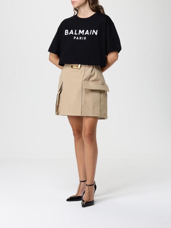 25FW 발망 반팔 티셔츠 BF1EE020BB02 EAB Black - BALMAIN