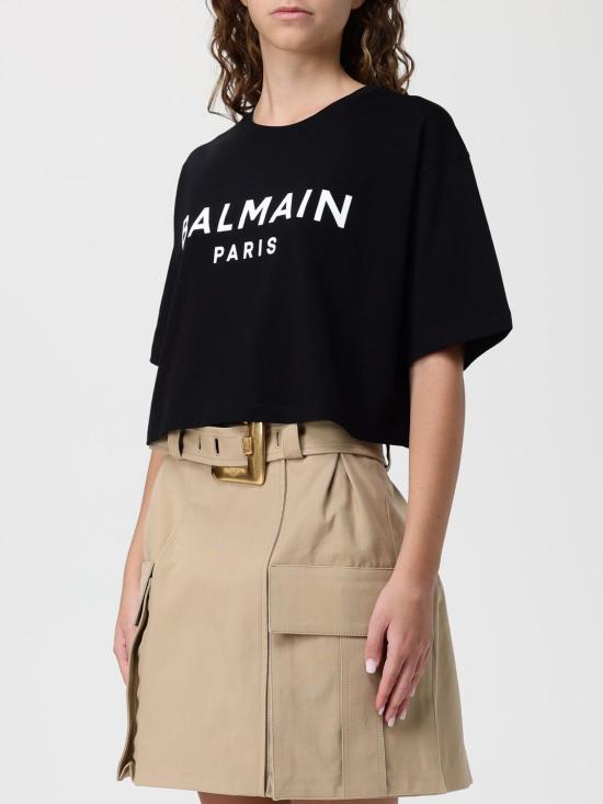 25FW 발망 반팔 티셔츠 BF1EE020BB02 EAB Black - BALMAIN