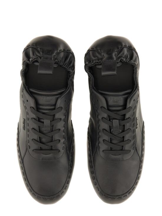 25FW 펜디 핏 레더 로우탑 스니커즈 7E1799 AE86F0ABB Black - FENDI