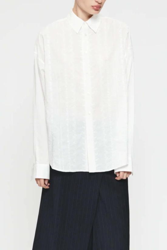  6397 셔츠 자수 화이트 셔츠 화이트 - 6397