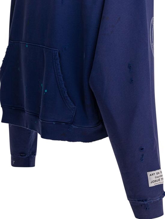 26SS 갤러리 디파트먼트 후드 티셔츠 CRH 50027NAVY Blue - GALLERY DEPT